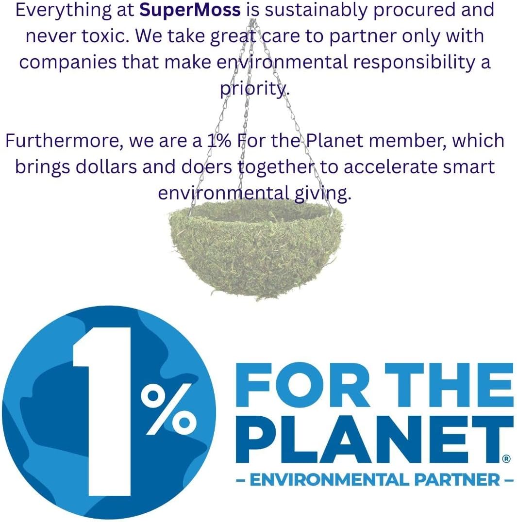 SuperMoss (29202) MossWeave Hanging Basket - Round, Fresh Green, Small (12.5 Diameter)"