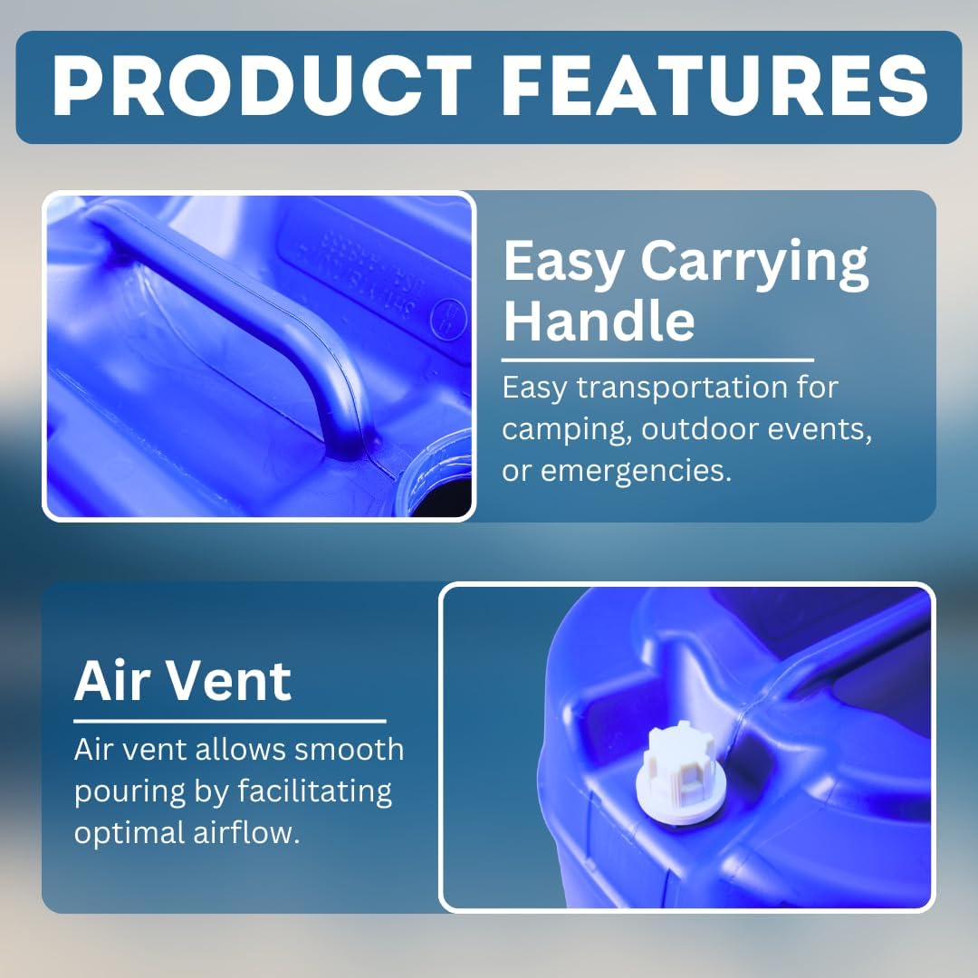 5-Gallon Stackable Water Storage Containers, 5 Gallons Each w/Lids + Spigot, Easy Fill, Survial Supply Emergency Water Storage for Camping and Disaster Preparedness, RV, 30 Gallon (6 Tanks)