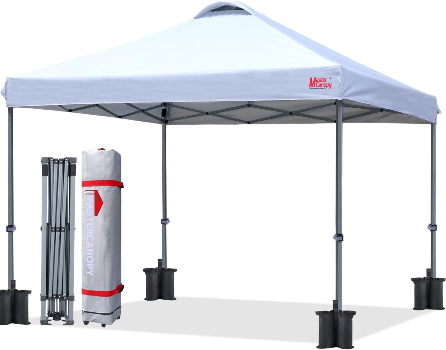 MASTERCANOPY Durable Pop-up Canopy Tent with Roller Bag (12x12, White)