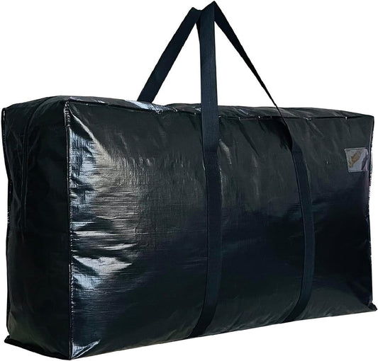 Extra Large Storage Bags, Jumbo Moving Tent Storage Bags, Waterproof Foldable Big Black XL Duffle Bag for Travel, 38x23x11inch - 1PACK