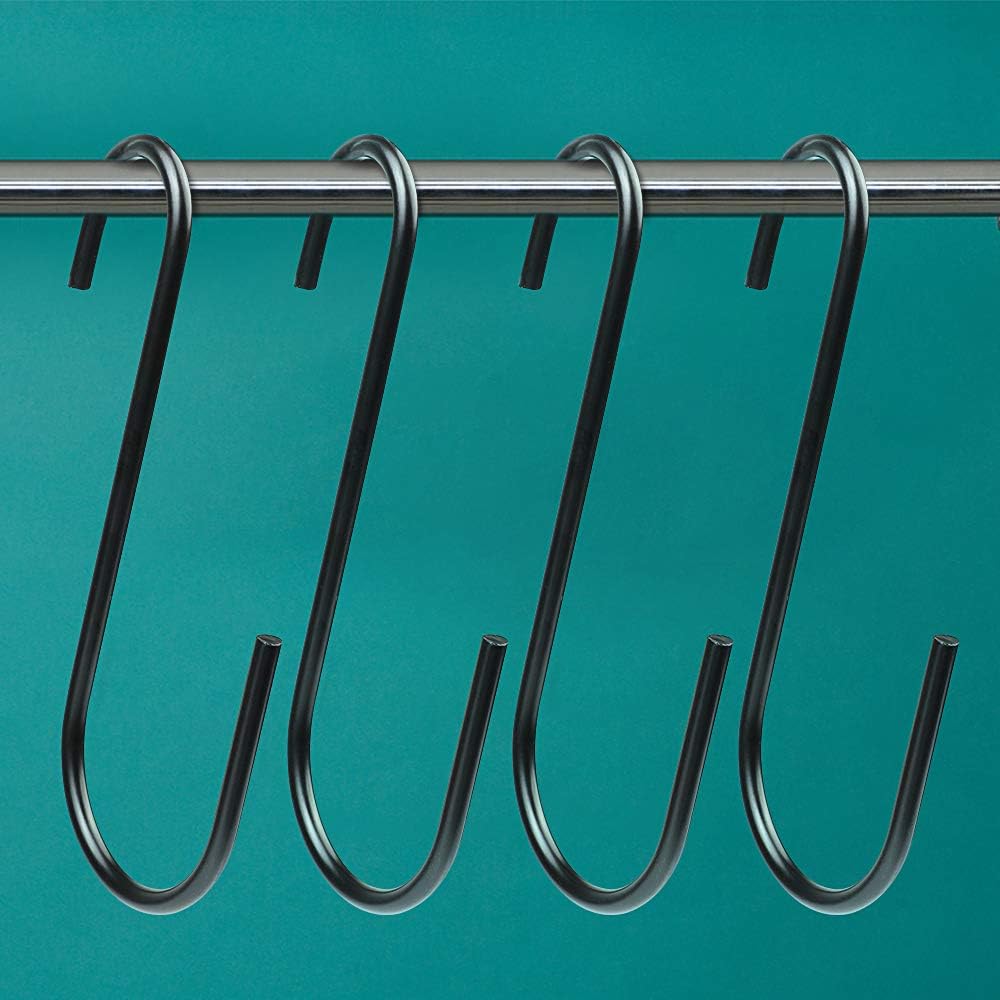 Vindar 4 Pack 6 Inches Bird Feeders Hooks Extra Large S Shape Hooks Heavy Duty S Shape Hook for Hanging Wind Chimes, Garden Ornaments, Gardening Tools, Bird House, Lanterns, Kitchenware