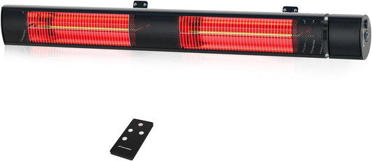 ThermoMate Infrared Heater, Outdoor Heater for Patio, Garage, Restaurant, 3000W Golden Halogen 240V with Remote, ETL Certified Black