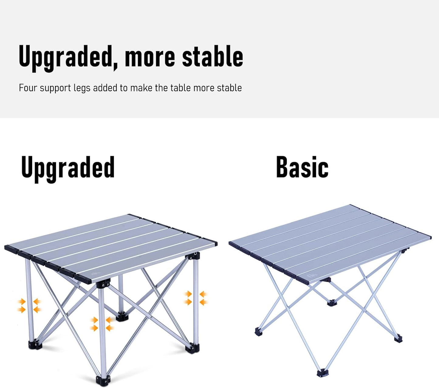 iClimb Ultralight Compact Camping Folding Table with Carry Bag (Reinforced Silver - S)