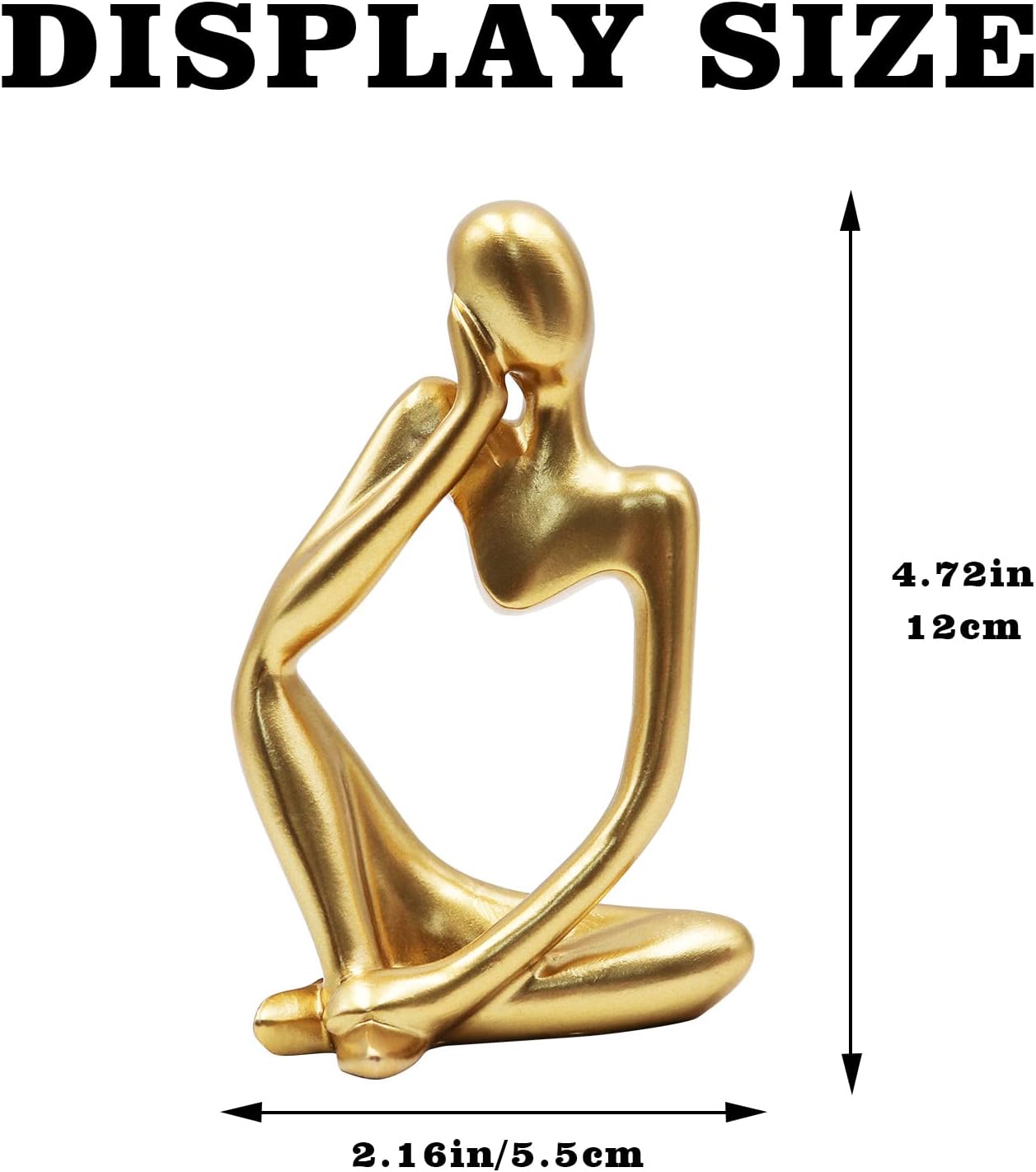 Thinker Statues and Sculptures, Resin Thinker Statue Ornaments, Abstract Style Sculptures, Housewarming Gifts, Housewarming Decorations, Living Room Dining Desk Decorations(Gold Right, Small)
