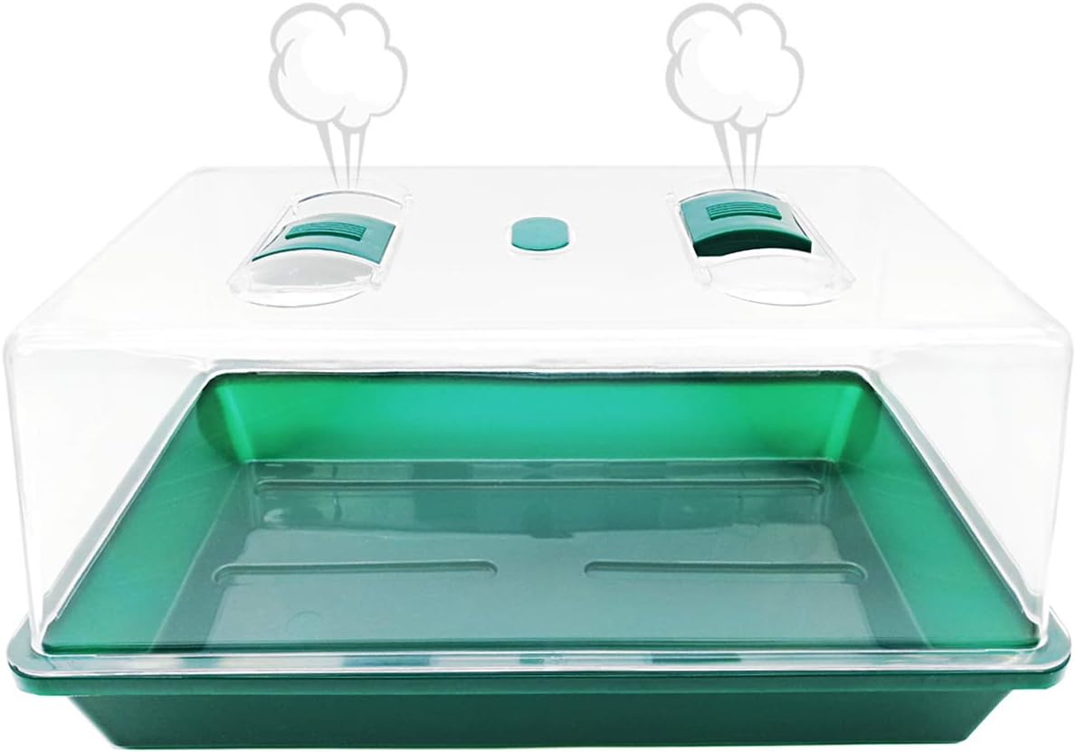 Propagator with Humidity Vents Domes,Heavy Duty Growing Tray Mini Greenhouse for Seedlings,Clones
