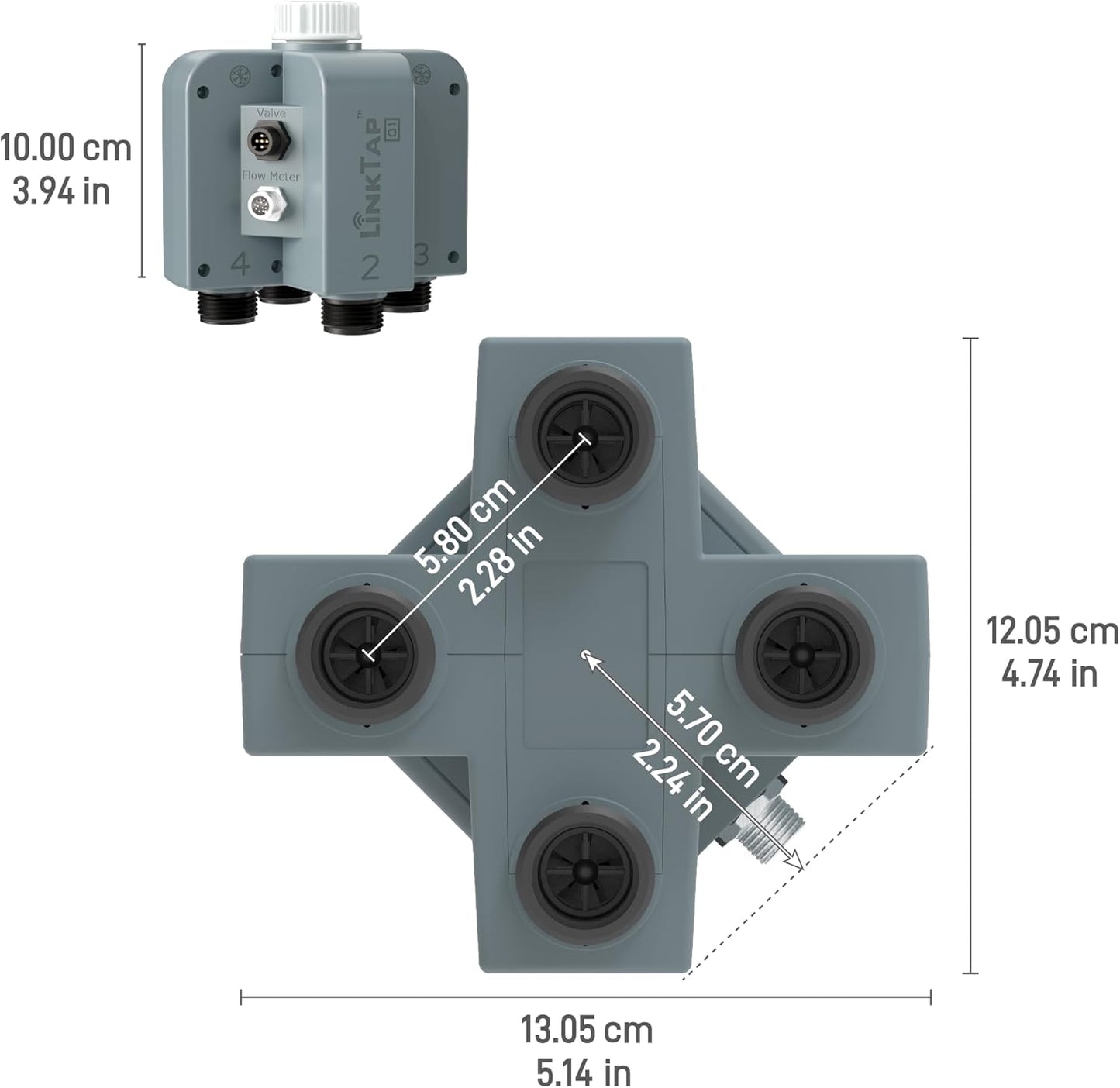 LinkTap Q1 4-Port Smart Water Timer | Requires Gateway | 4 Separate Outlets, Intelligent Irrigation System Controller, Equals 4 G2S or 2 D1 Sprinkler Timers, Mesh Network for Garden/Yard