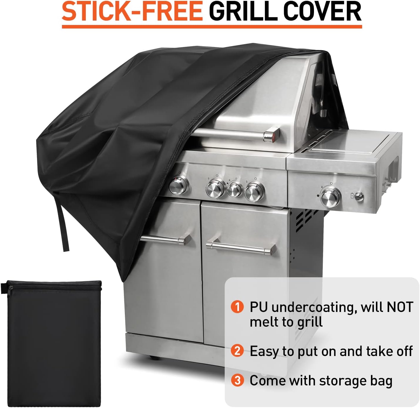 65 Inch Grill Cover Waterproof and Fade Resistant Barbecue Gas Grill Covers for Outside, All Weather Protection Compatible with Weber Char Broil Nexgrill and More Grills