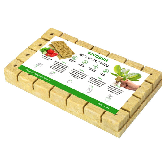 VIVOSUN 1.6" Rockwool Cubes, 28 Plugs Stonewool Starter Grow Cubes for Cuttings, Cloning, Plant Propagation, Seed Starting, Hydroponic Grow Media for Vigorous Plant Growth, 1 Sheets of 28 Plugs