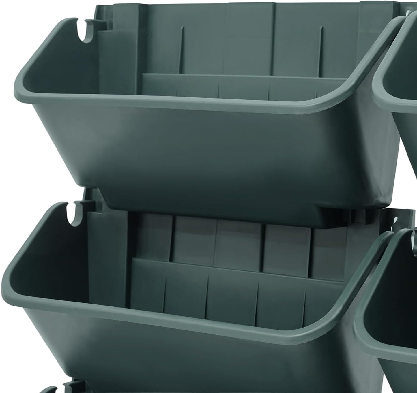 20Pack Vertical Wall Planter, 13 inch Wall Mounted Garden Planters, Stackable Wall Hanging Planter, Plastic Flower Pot with 4 Drainage Tray & 6.56FT Drainage Pipe for Indoor and Outdoor (Green)