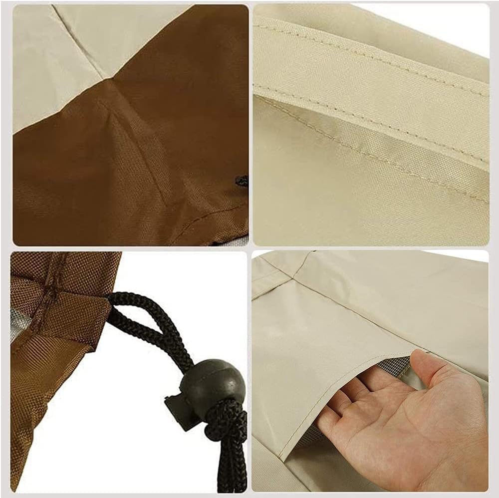 Outdoor Slim-Fold Cook Station Cover Waterproof Heavy Duty Portable Outdoor Folding Grill Table Cover, Beige