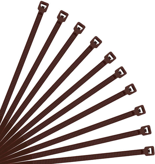 XINGO Nylon Cable Zip Ties Self Locking Plastic Wire Ties with 40 Lbs Tensile Strength for Indoor and Outdoor 12 Inch 500 Pack Brown