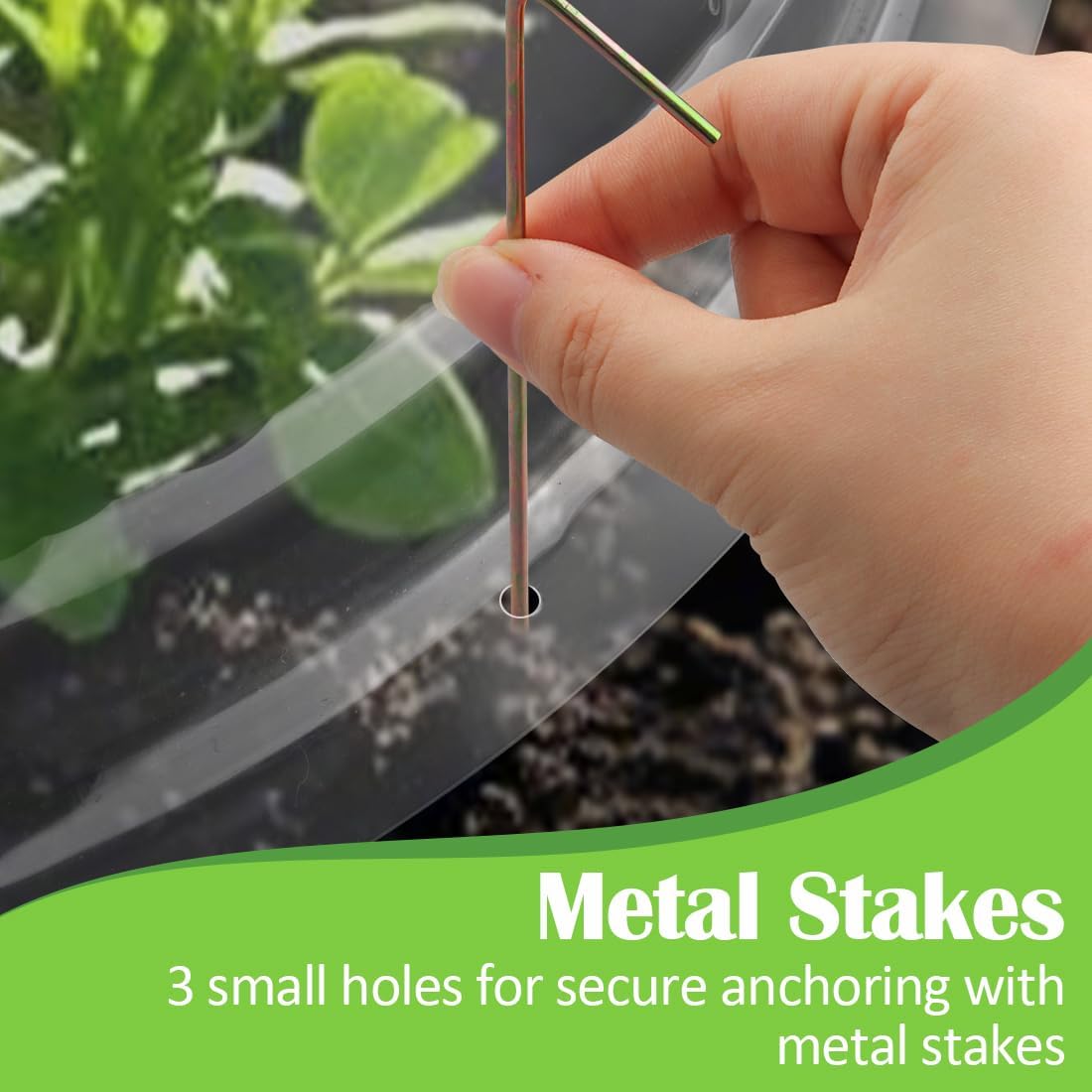 13 Inch Humidity Domes Garden Cloches for Plant Protection, Protectors from Animals, Garden Clear Plant Cover with Ventilation Holes 5 Pack