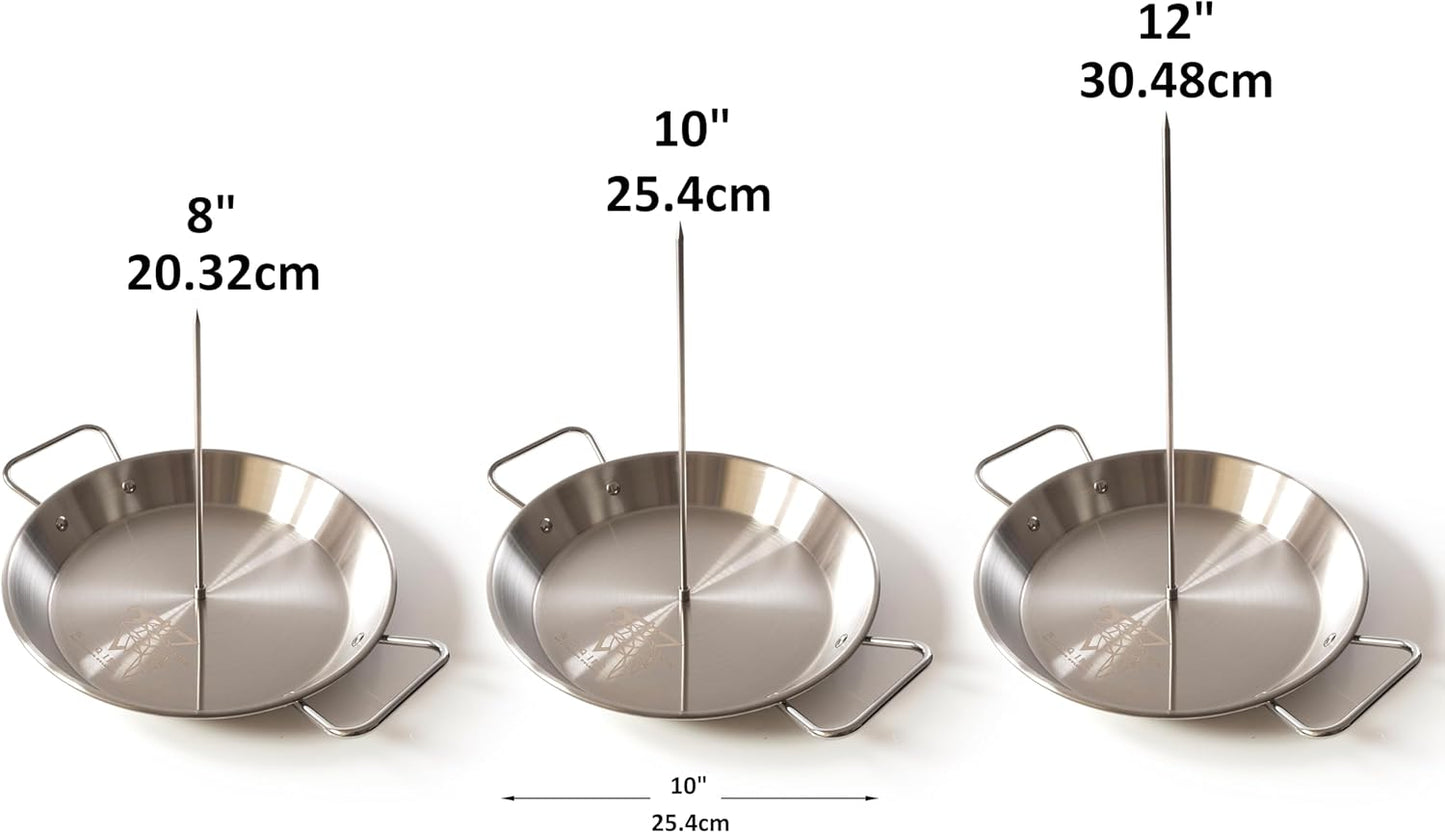 W.xZQ inc Al Pastor Vertical Skewer for Grill or Oven Stainless Steel includes 3 Removable Spikes (8", 10", 12") & Silicone Oven Mitts