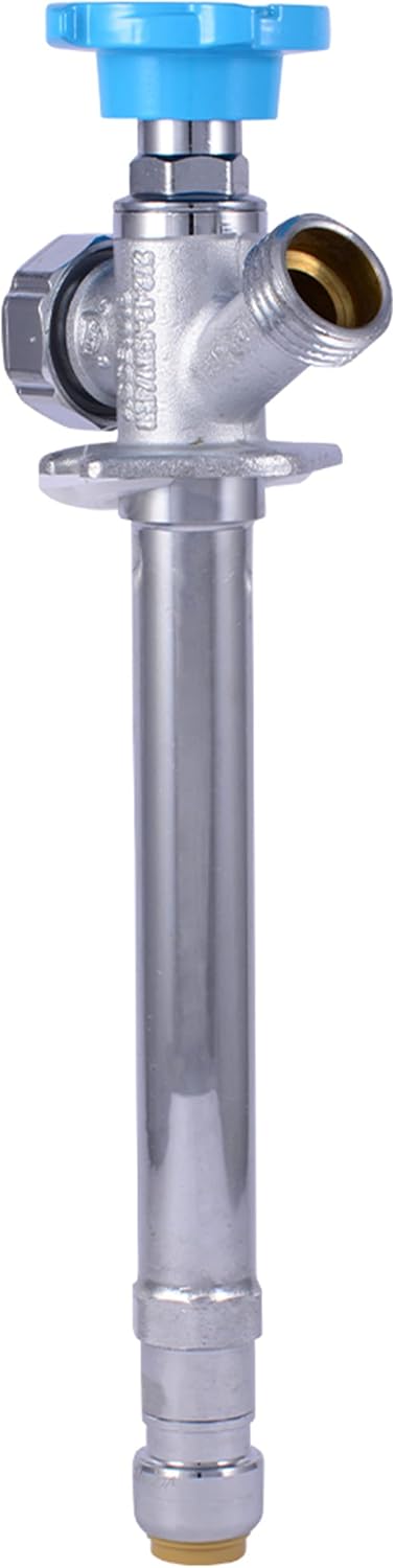 SharkBite 6 Inch Frost Free Sillcock, 1/2 x 3/4 Inch MHT, Push to Connect Brass Plumbing Fitting, PEX Pipe, Copper, CPVC, PE-RT, HDPE, 25744LF