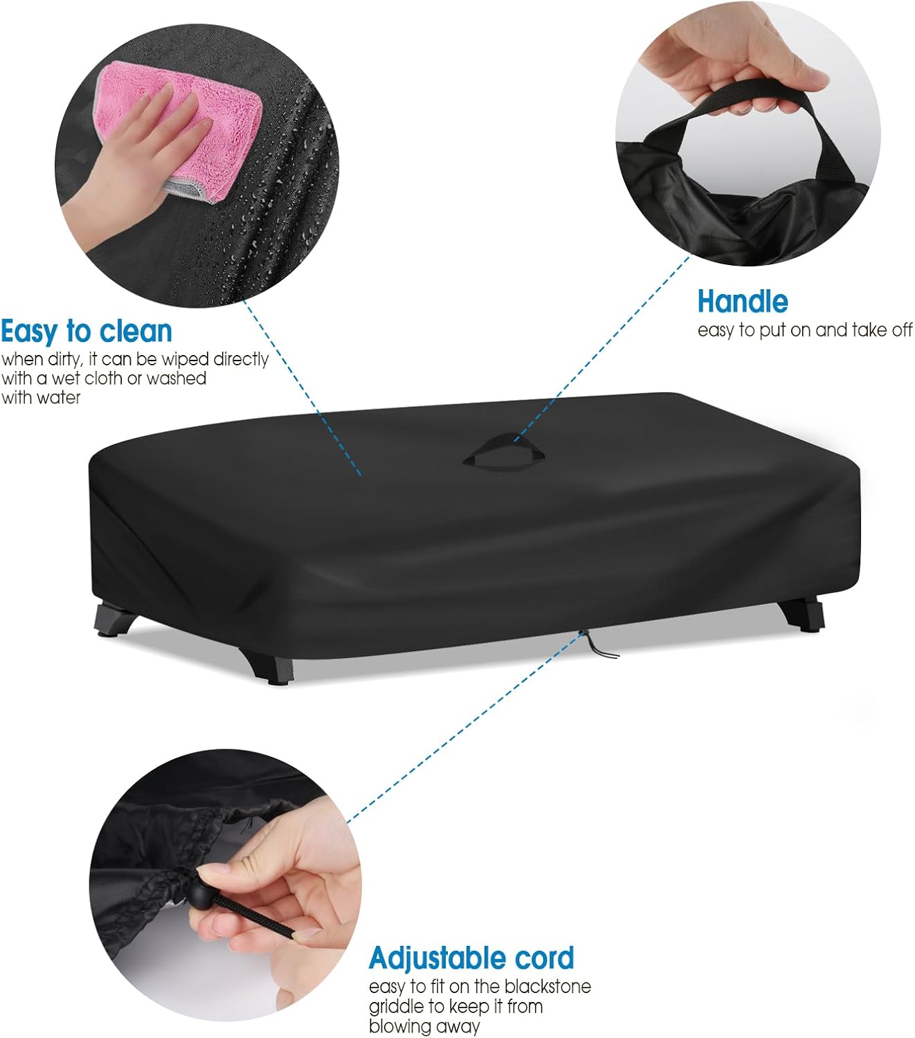 Outdoor Grill Cover for Royal Gourmet PD1305H 3-Burner Propane Gas Grill, 32'L x 19'W x 9'H, Black