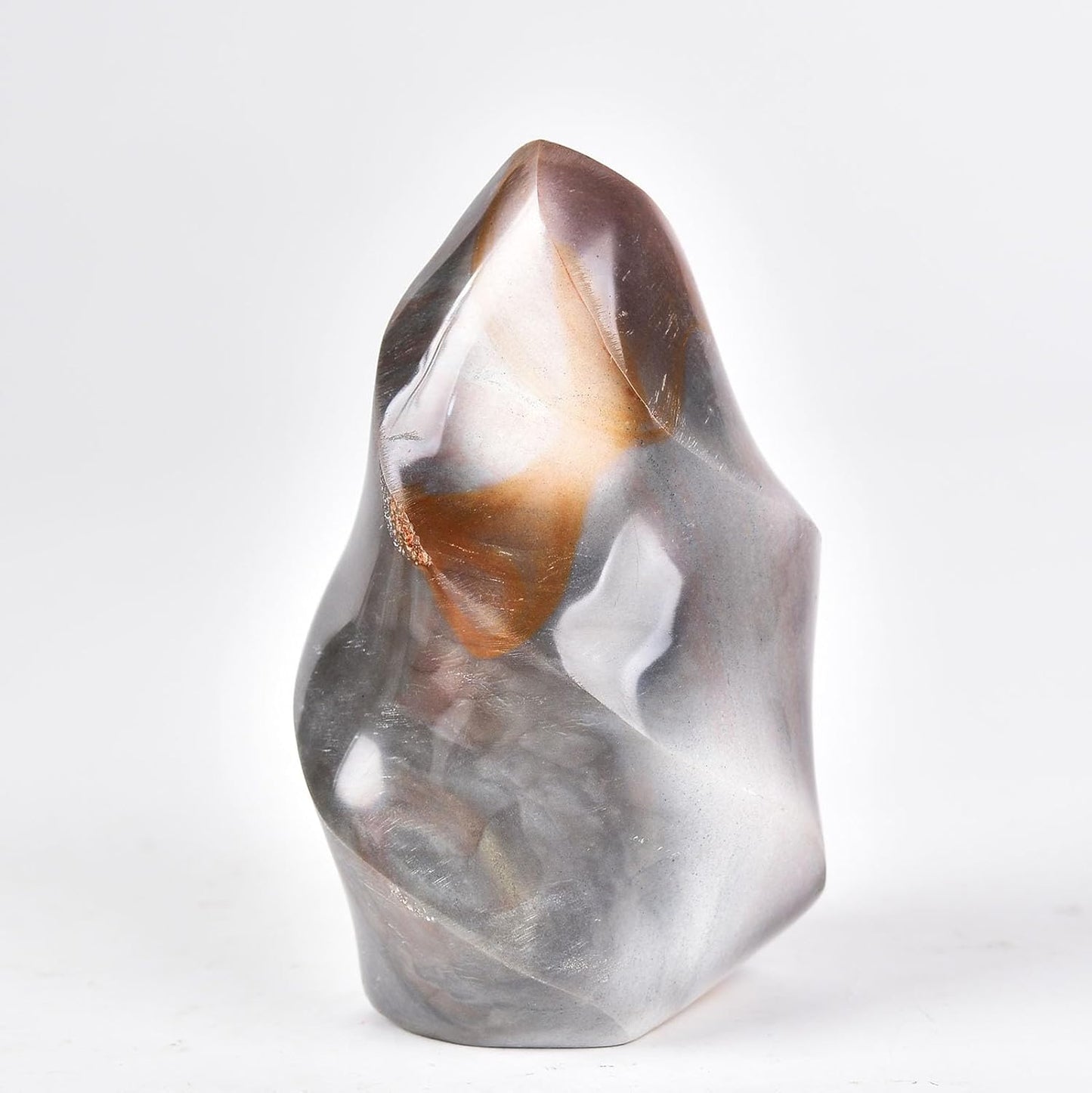 AMOYSTONE Polychrome Jasper Flame Shaped Stone Towers Obelisk Natural Healing Crystal Quartz Reiki Energy Decoration Home Office Decor 1.5-2.2LBS