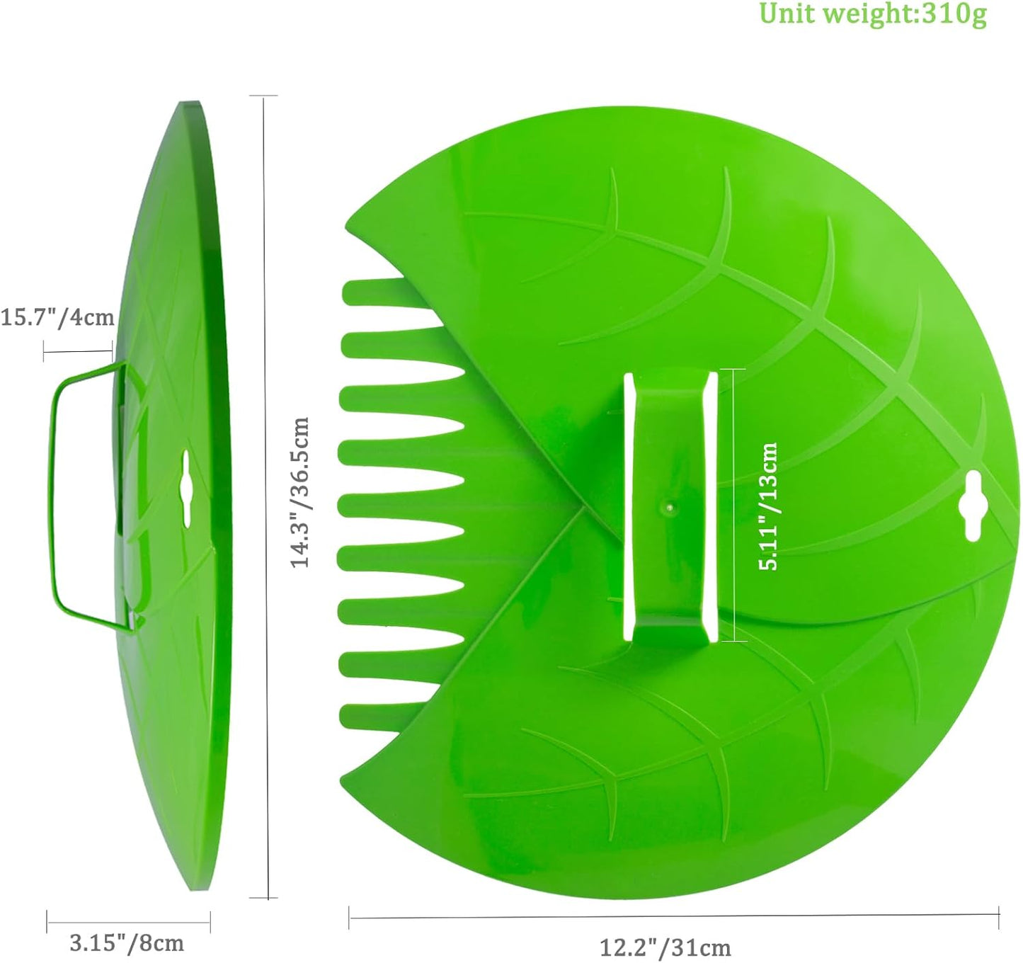 Eastrans 2set Leaf Scoops and Hand Rakes,Leaf Claws for Picking up Leaves,Grass Clippings and Lawn Debris,Light Green,4pcs