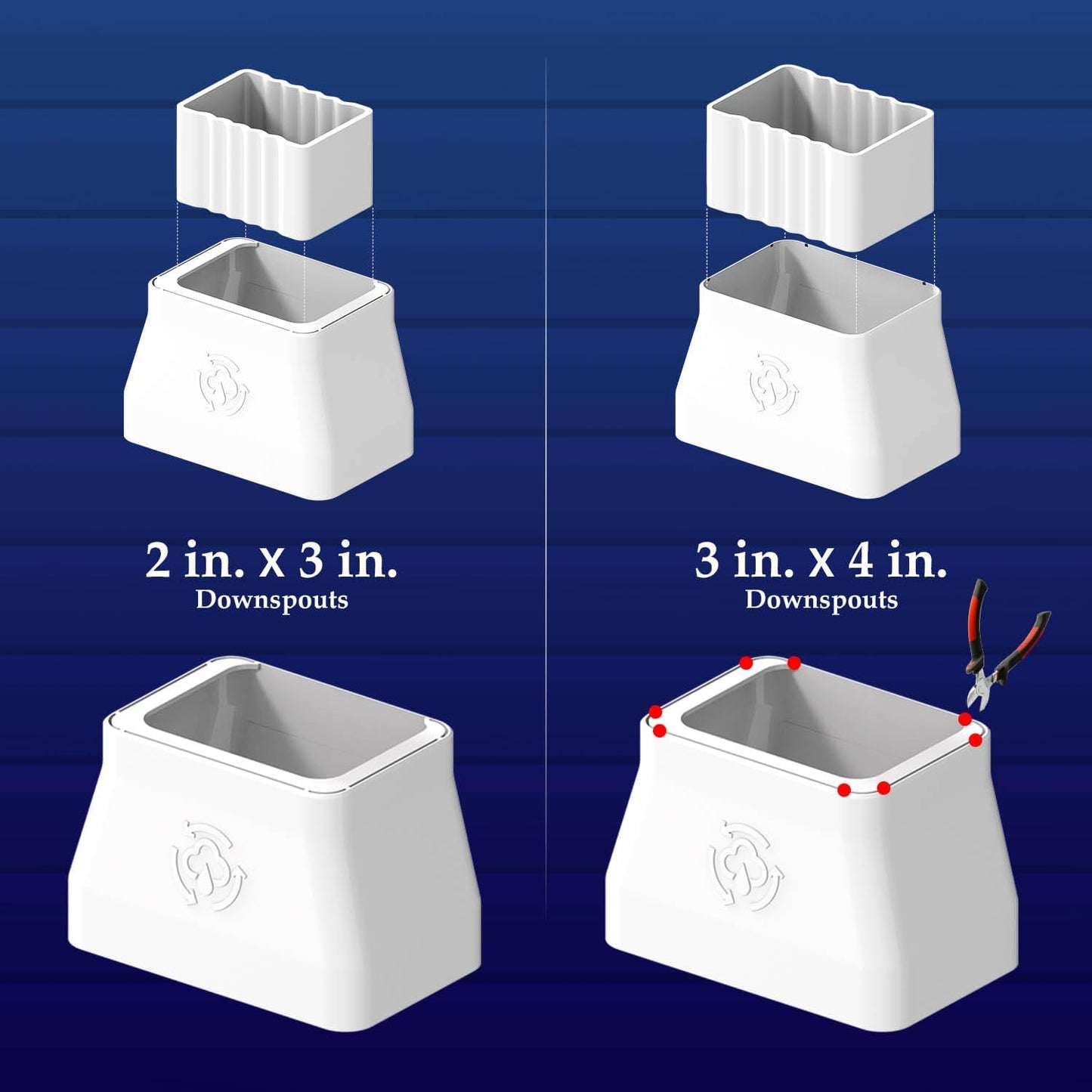 Rain Barrel Diverter Kit for 2"x3" or 3"x4" Gutter Downspouts, Rainwater Collection System with Filter and Brass Spigot – Rain Catcher Kit, Hose Not Included