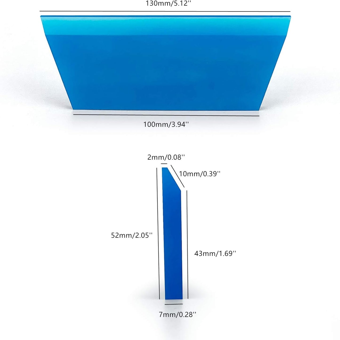 CARTINTS 2pack Mini Squeegee Rubber Squeegee, 5.1x 2 inch, for Cleaning Glass, Shower Door and Car Windows and Screen Printing, Blue/Green