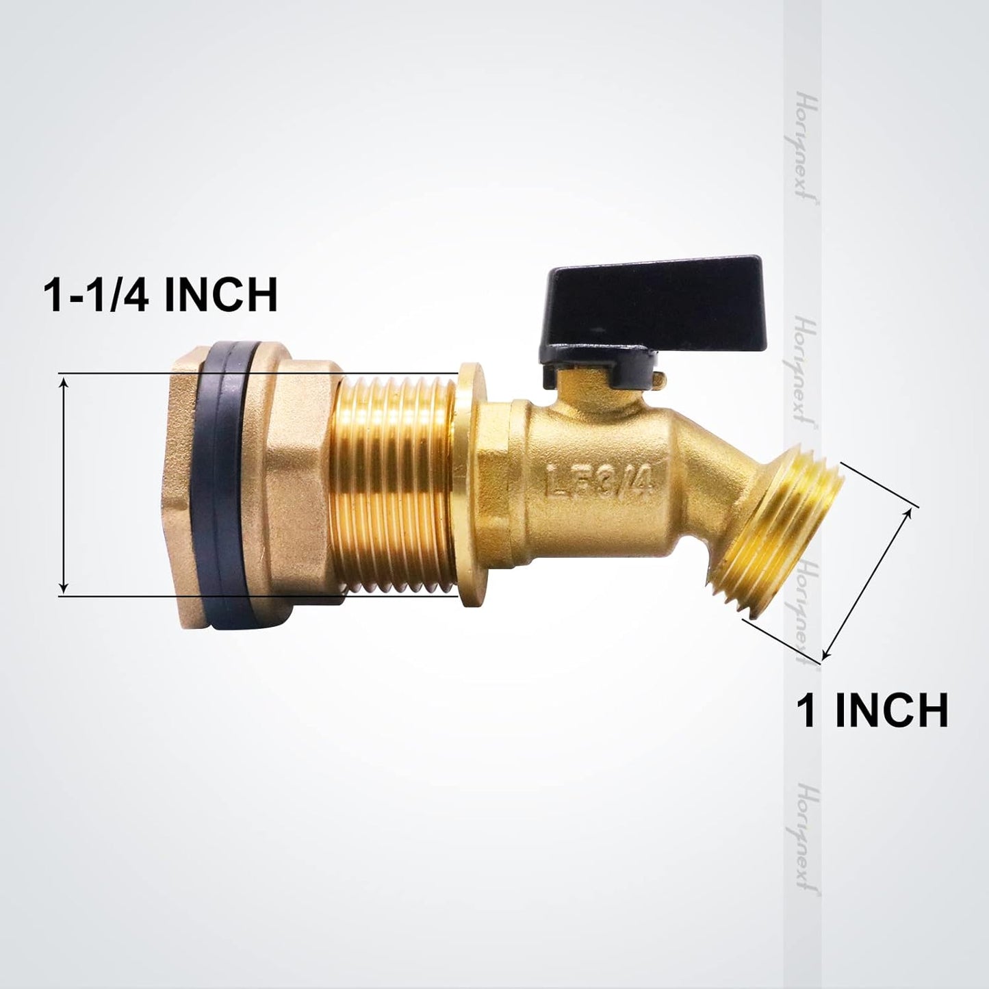 GHT 3/4 spigot for rain barrel parts kit, brass water barrel spigot for 5/25/50/55 gallon bucket, bulkhead valve for rainwater drum garden hose connector and drain valve diy kits