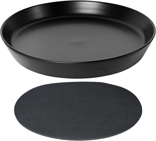 14 Inch Plant Saucer Tray 4 5 6 8 10 12 14 15 Inch Ceramic Plant Saucers for Indoors Outdoor, Drainage Drip Water Trays for Planter Pots Flower, Glazed Pot Saucers Trays (15 Inch)