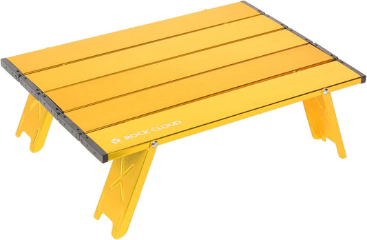 Rock Cloud Portable Beach Table Aluminum Ultralight Folding Camping Table, Yellow