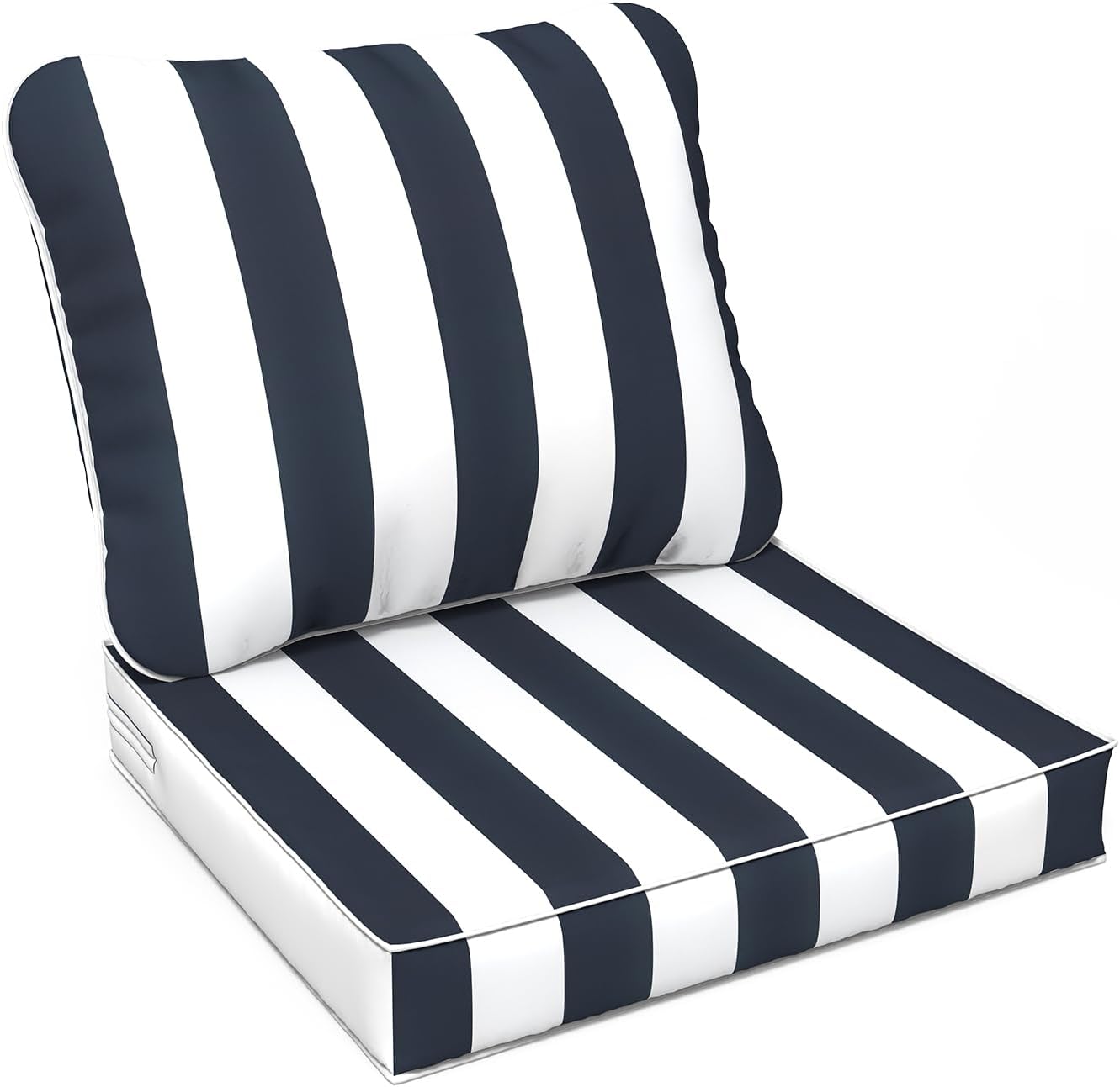 LVTXIII Outdoor/Indoor Deep Seat Cushion Patio Seat and Back Cushion Set All-Weather Replacement Chair Cushion for Garden Furniture Decoration, 24"x24"x4", Cabana Navy