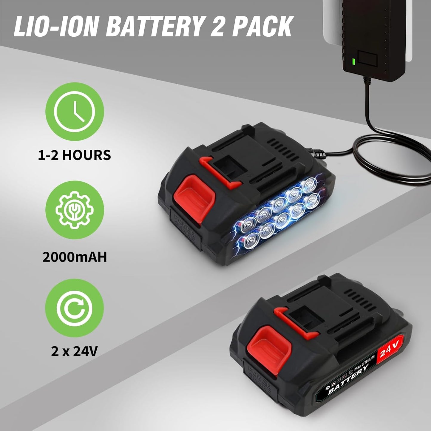 ALSO GO Electric Weed Wacker Grass Trimmer, 3 in 1 Weed Eater Battery Powered, Cordless Trimmer with 2pcs 24V Batteries, Stringless Lightweight Lawn Edger Brush Cutter for Lawn Garden Yard