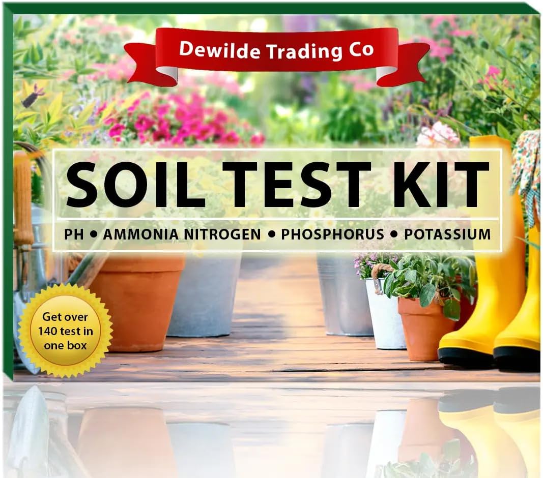 Soil Test Kit -140 Test- 2025 Updated- Testing PH Ammonia Nitrogen Phosphorus and Potassium - Tester for Your Vegetable Garden Lawn and Soil