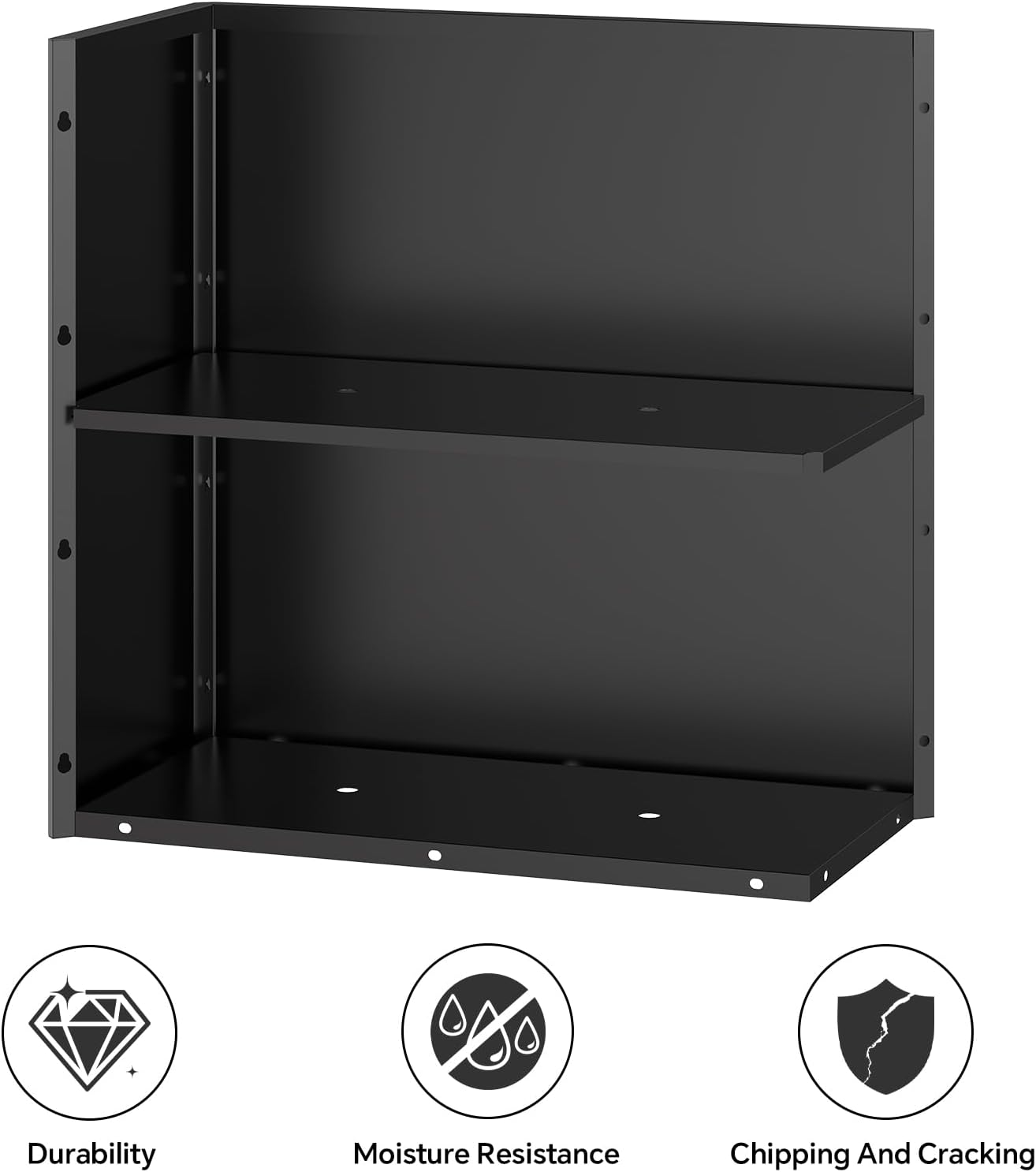 Galvanized Steel Tall Planter – 24x12x24in with Removable Insert Shelf | All-Weather Rectangular Metal Planter Box for Porch, Garden, Patio | Indoor & Outdoor Use | Black