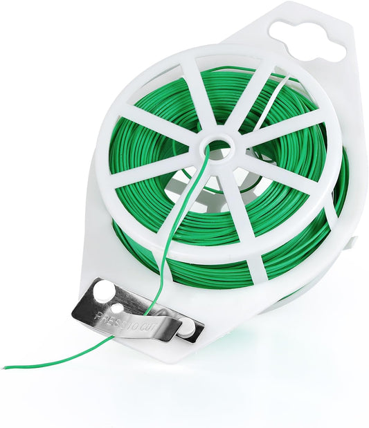 328feet Plant Ties with Cutter, Twist Ties for Tomato Vines and Garden Plants, Adjustable Length Garden Wire for Plants