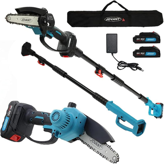 Electric Pole Saws for Tree Trimming,2-In-1 Mode Wireless Pole Saw for Cutting Branches and Wood,with Portable Bag and 2-20V 2A Battery