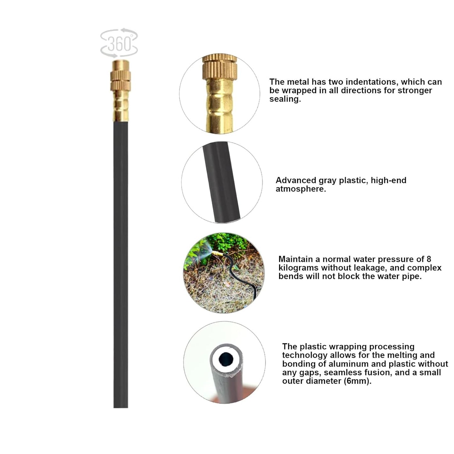 New drip Irrigation kit, Automatic Garden Watering System, Quick Connector and 360-degree Bending Dropper atomizing Copper Nozzle, Garden Plant Lawn Courtyard Watering System.(13 Spray nozzles)