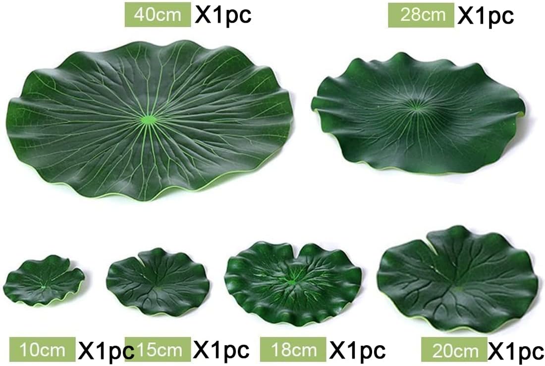 Superdream Artificial Realistic Lily Pads Floating Scenery Lotus Pods for Pool Decoration Aquarium Fish Pond Water Decorative (Pack of 6)