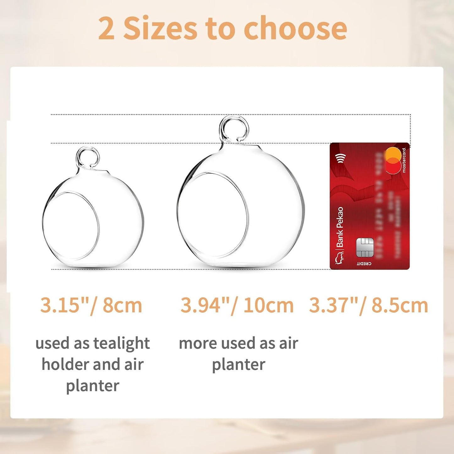 Pcs of 8 Hanging Glass Terrarium Air Plant Candle Holders Home Wedding Party Centerpieces Decor Indoor Outdoor Air Plant Terrariums