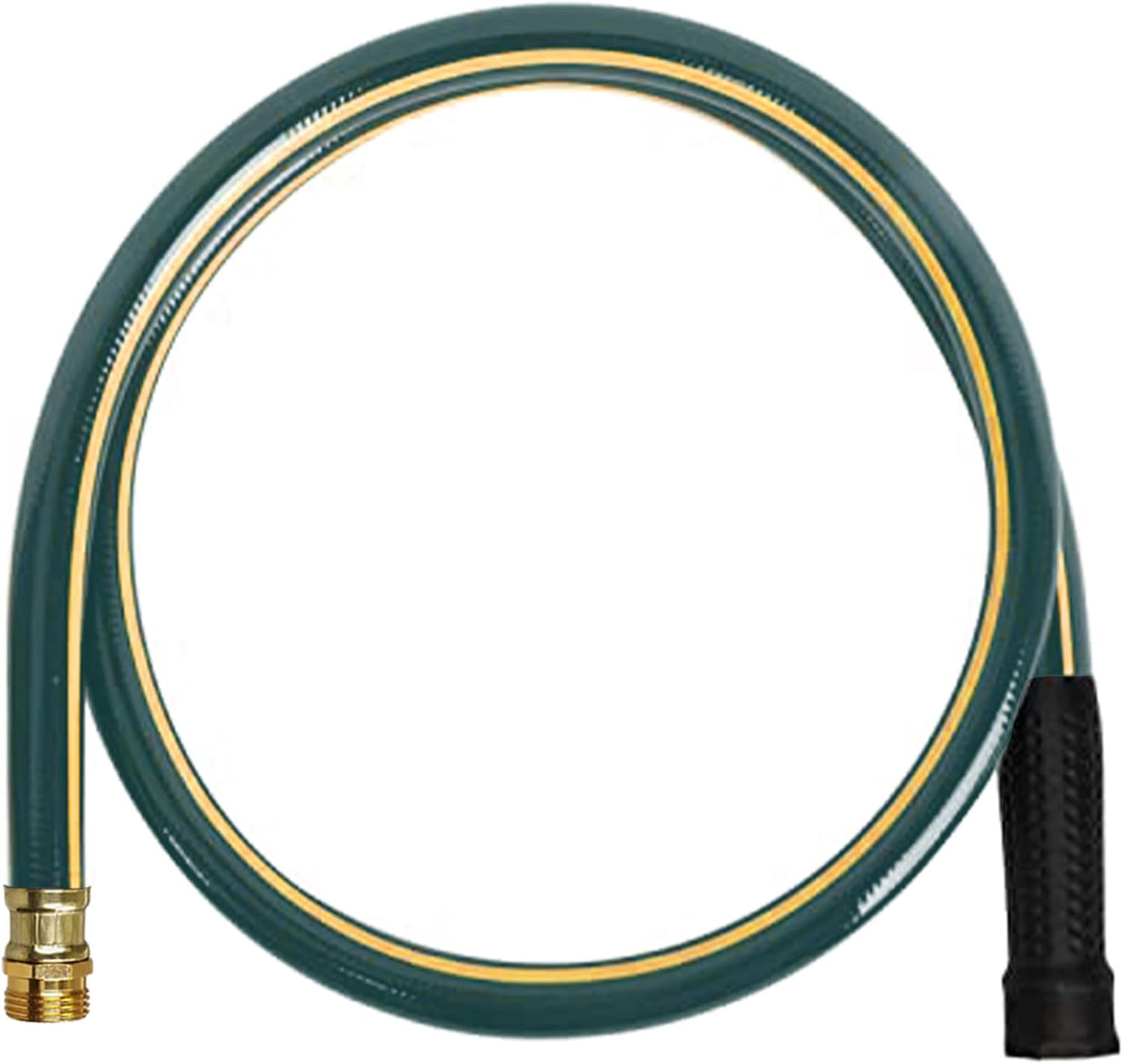 Solution4Patio Short Lead-in Green Garden Hose 3/4 in. x 6 ft.-Kink Free, Leakproof, Brass/Aluminum Male/Female Fittings -Heavy Duty Durable Flexible Lightweight Water Pipe for Household & Commercial