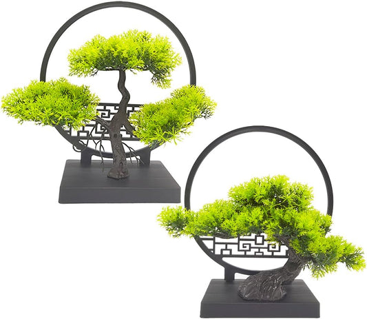 Ryoma Artificial Pine Tree Set Simulated Bonsai Features Ornaments Chinese - Style Desktop Screen Ornament 2 Set