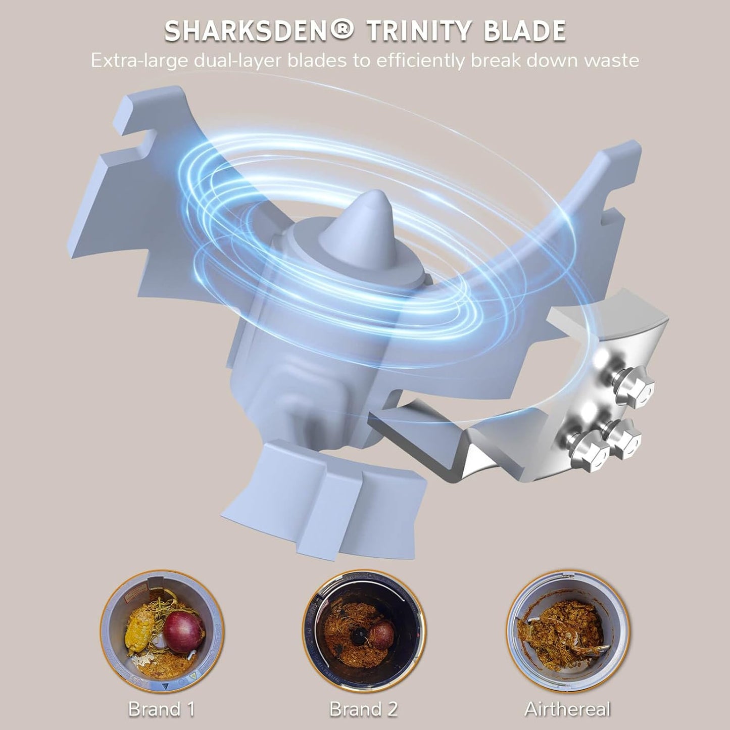 Airthereal Revive Food-to-Soil System, Odorless Countertop Electric Kitchen Composter, 1-Click Smart Operation, Powerful Sharksden Trinity Blade to Cycle Food Waste into Earth Nutrition