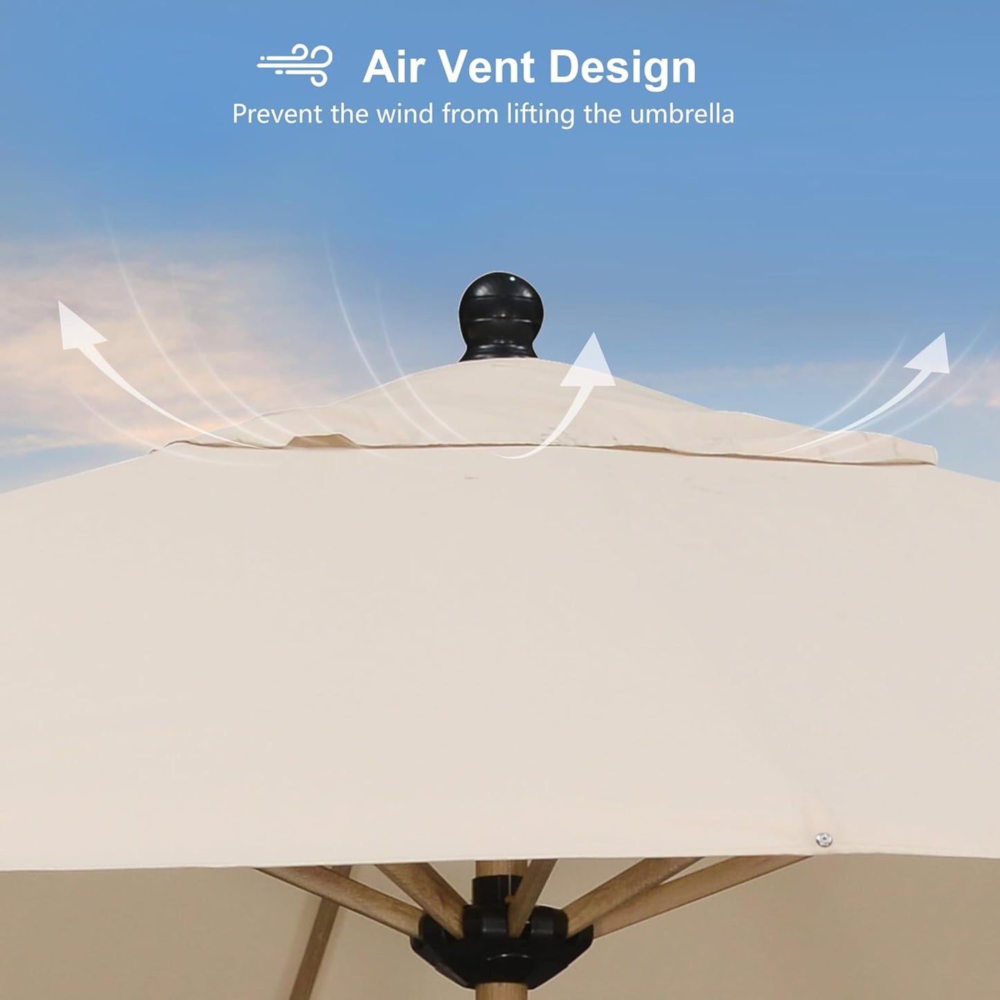 PURPLE LEAF 10' x 10' Square Patio Umbrella with Base Outdoor Umbrella Market Umbrella with Crank & 8 Ribs Aluminum Outdoor Table Umbrella for Pool Deck Backyard, Beige