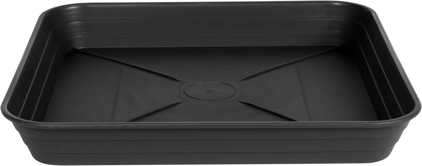 2 Pack Square Plant Saucer Tray 20 inch, Heavy Duty Plastic Plant Saucers for Indoors Outdoor, Flower Plant Drip Trays for Pots, Square Seed Starting Tray, Seedling Growing Trays