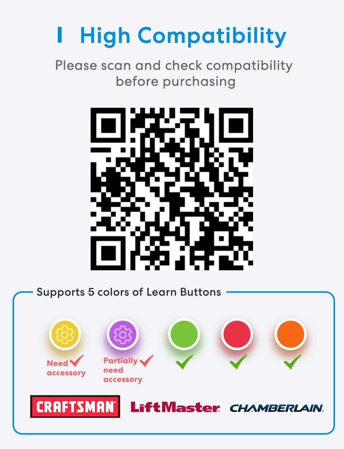 meross Smart Garage Door Opener Remote with External Antenna, Up to 3 Single Doors, Compatible with Apple HomeKit, Amazon Alexa, Google Assistant, SmartThings, App Control, No Hub Needed