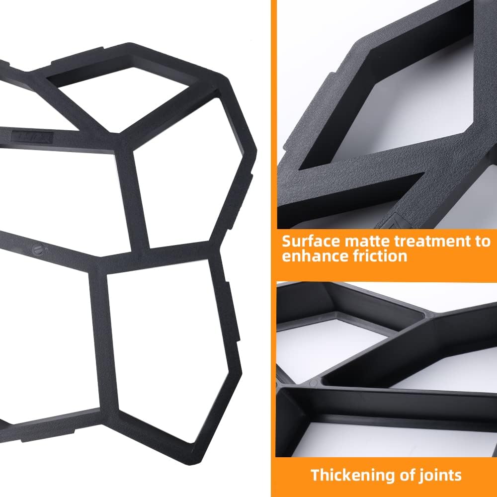 Avalution Reusable Concrete Mold 17"x17"x1.6" Walker Maker Courtyard Stepping Stone Molds Lawn Garden DIY Paving Mold(Irregular)