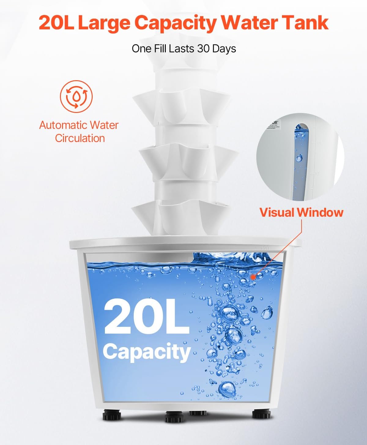 VEVOR Hydroponic Growing System with Grow Light, 30 Pods Vertical 6 Tiers Hydroponic Tower, Home Hydronic Garden with Water Pump, Plants Germination Kit for Indoor Herbs, Fruits and Vegetables