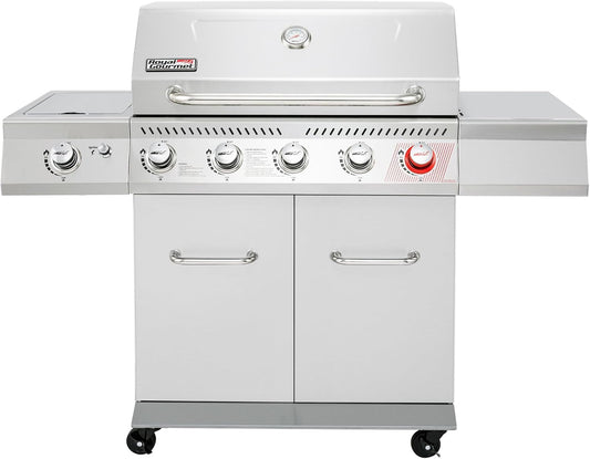 Royal Gourmet 5-Burner Propane Gas Grill with Side Burner, Stainless Steel Barbeque Grills, Silver, GA5404S