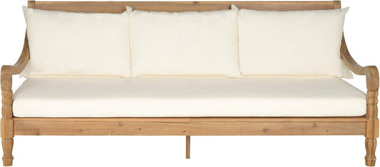 Safavieh Outdoor Collection Pasadena Brown /Taupe Acacia Wood Cushioned Daybed