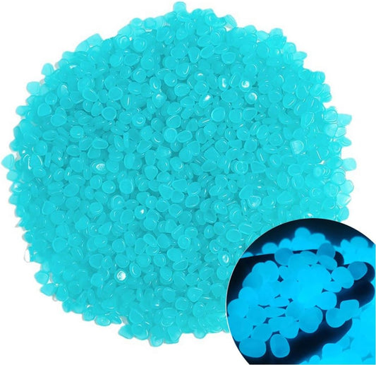 Glow in The Dark Stones 1000 Pcs Glow Pebbles Aquarium Rocks Blue Stones for Fish Tank Lawn Yard Garden Walkway Plant Pots