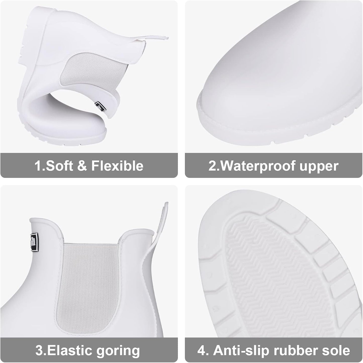 Asgard Women's Ankle Rain Boots Waterproof Chelsea Boots