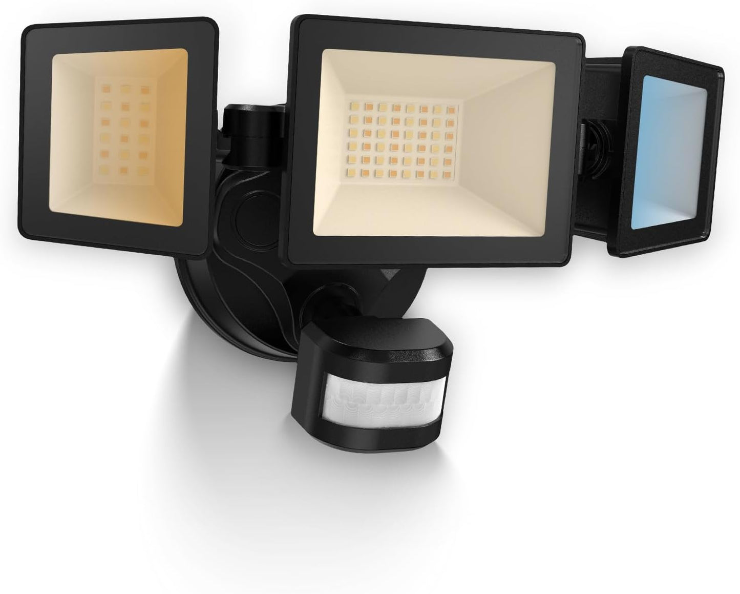 ALUSSO® Motion Sensor Outdoor Lights, 40W 4000LM 3 Modes Flood Lights Outdoor Motion Sensor, 3CCT 3 Heads Outdoor Security Light Wet Location Use for House Garage Yard Walkway, Black,ETL