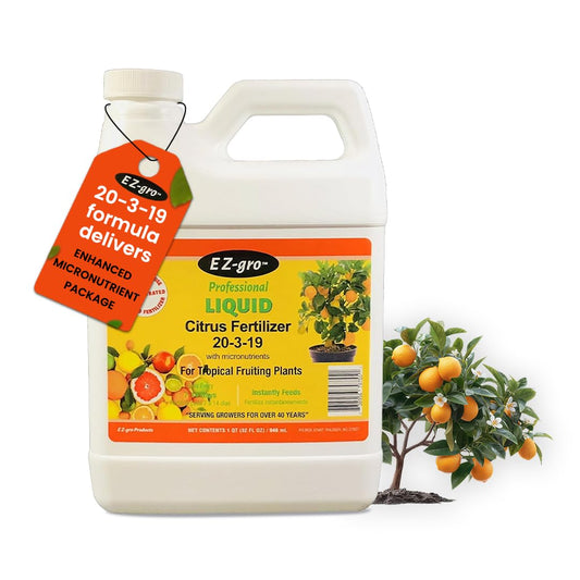 Citrus Tree Fertilizer - Orange, Lemon, Lime, Mango, Avocado - Citrus Fertilizer for Tropical Fruit Trees to Grow More Fruit - Garden-Growing Miracle Nutrients - 1 Qt / 32 fl oz / 946 mL