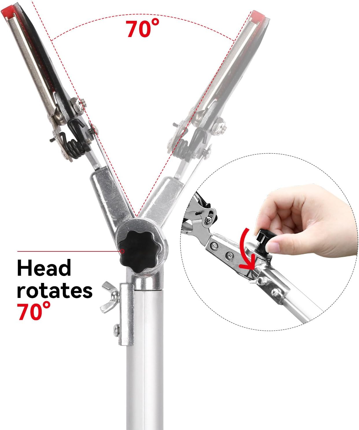 Extendable Tree Cutter, 6.23-10.5 FT Telescopic Pole Pruner, Lightweight Aluminum Handle, Teflon-Coated Blade, Cuts Up to 1/2 Inch, Ideal for Fruit Picking & Tree Branch Cutting | LFX118